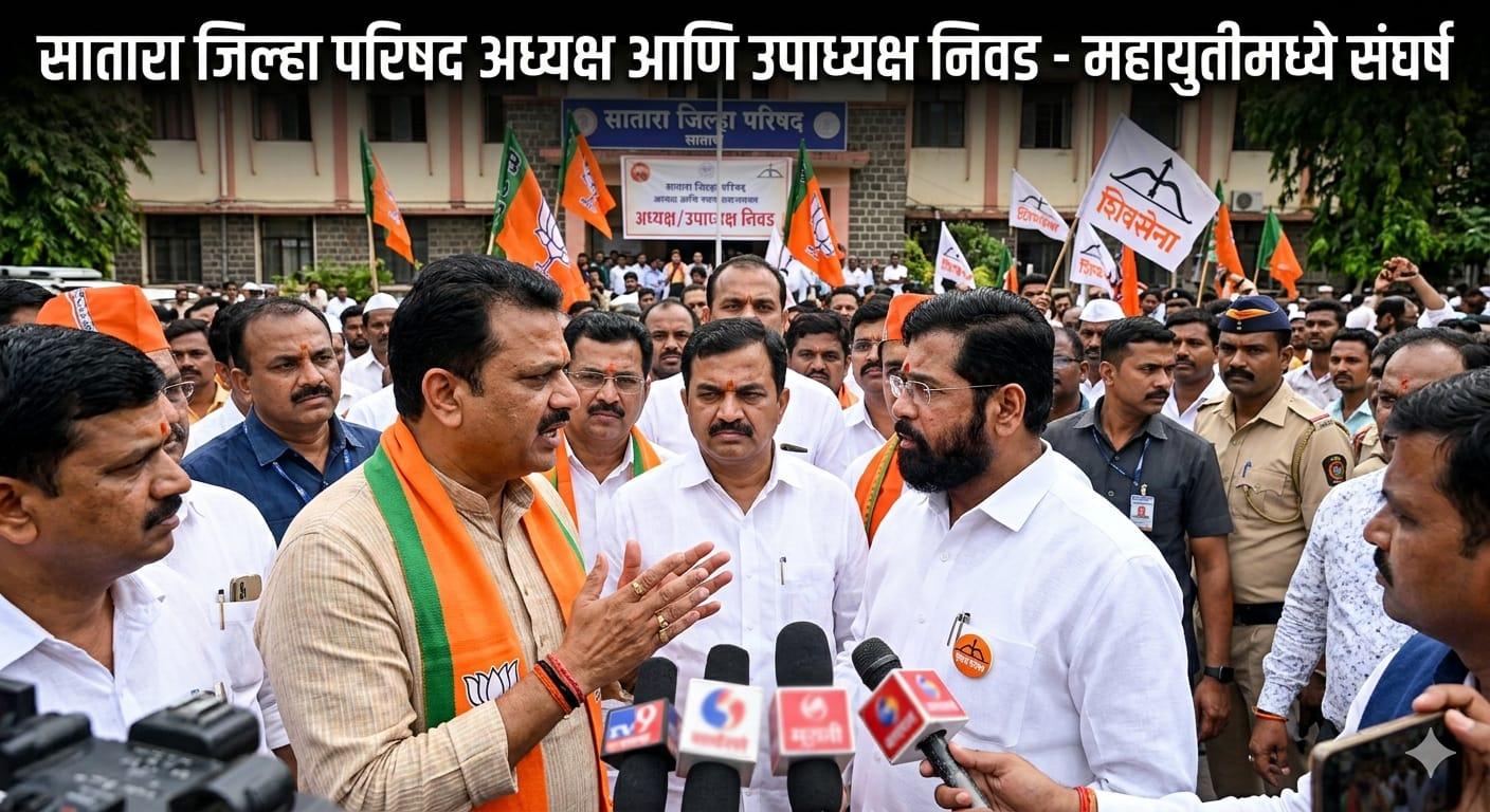Satara ZP -सातारा जिल्हा परिषद निवडणुकीच्या अध्यक्ष आणि उपाध्यक्ष निवडीवरून महायुतीमध्ये  निर्माण झालेला संघर्ष