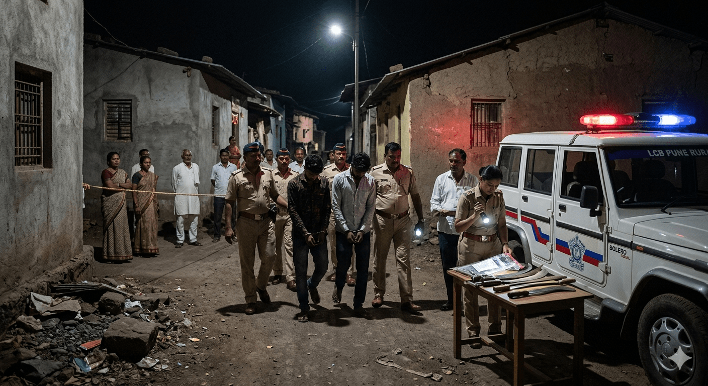 Loni Kalbhor Police Crack Attempted Murder Case in 24 Hours; Trio Including Minor Arrested with Weapons