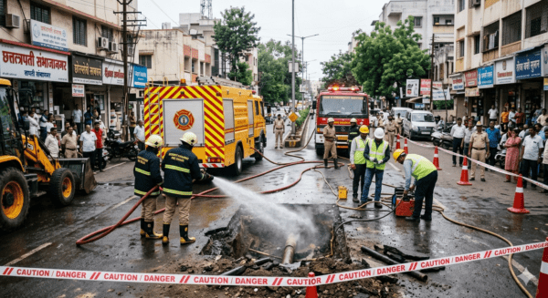 Major Tragedy Averted in Chhatrapati Sambhajinagar After Gas Pipeline Leakage; Swift Action Prevents Fire