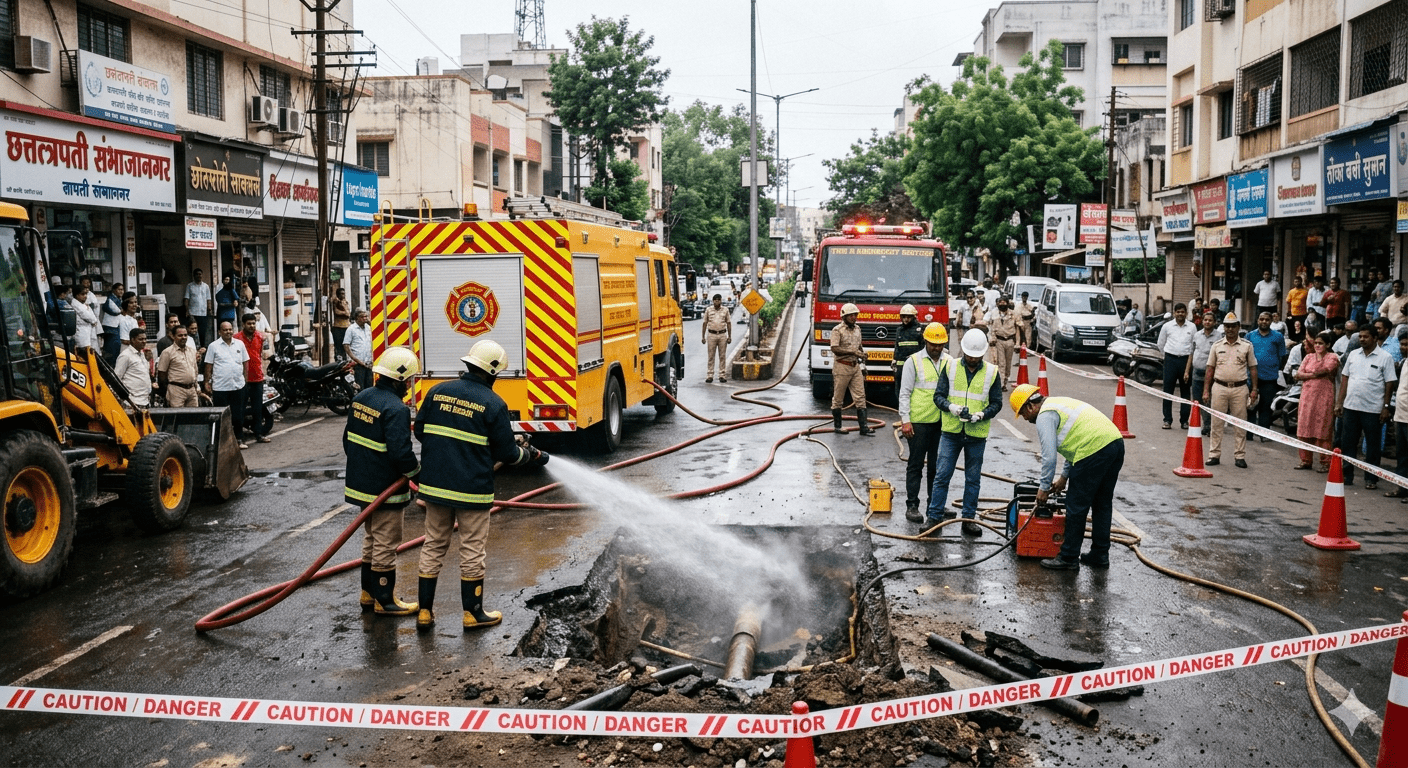 Major Tragedy Averted in Chhatrapati Sambhajinagar After Gas Pipeline Leakage; Swift Action Prevents Fire