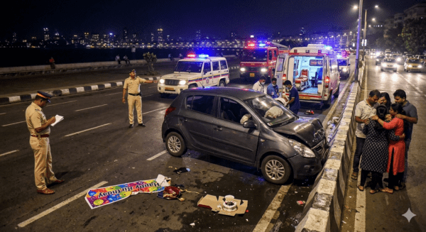 Tragedy at Marine Drive: 19-Year-Old Mulund Youth Dies in Bike Crash After Birthday Celebration; Parents’ Worst Fears Come True