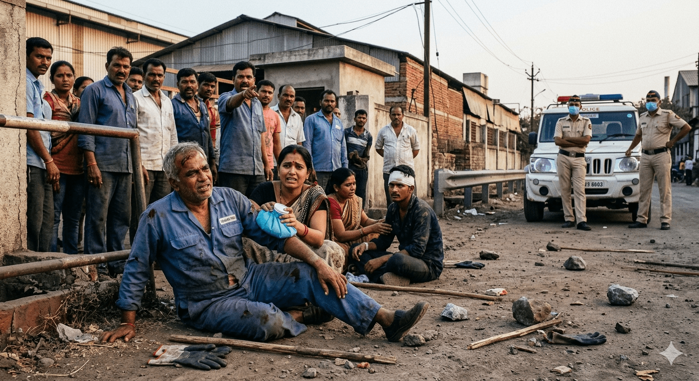 Law and Order Collapse in Chakan MIDC: Industrial Workers and Locals Brutally Assaulted