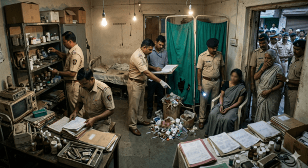 Horrific Abortion Racket Busted in Chhatrapati Sambhajinagar: Fetus Thrown in Drainage; Couple Arrested for Illegal Procedures and Misleading Parents
