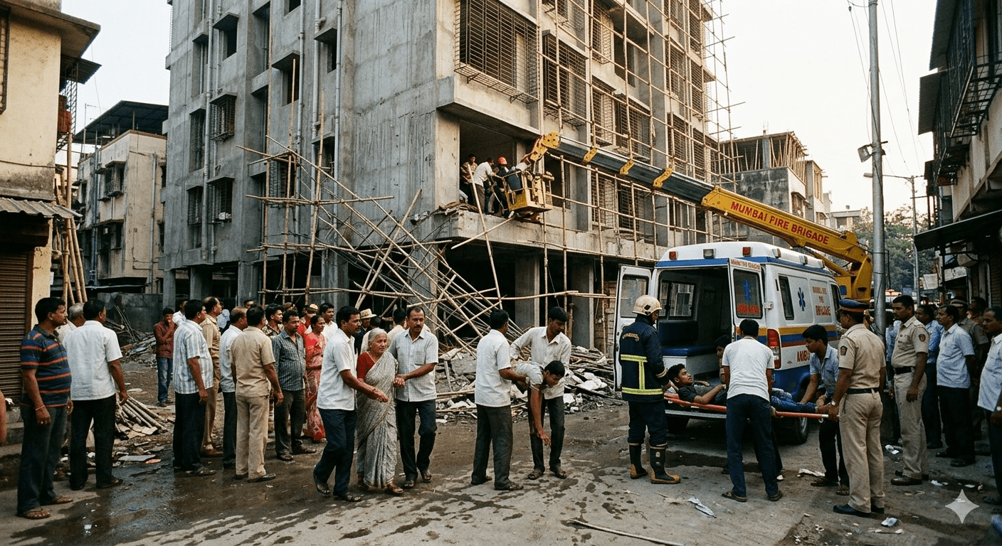 Mumbai Shocker: 9 People Fall from Under-Construction Building in Bhandup