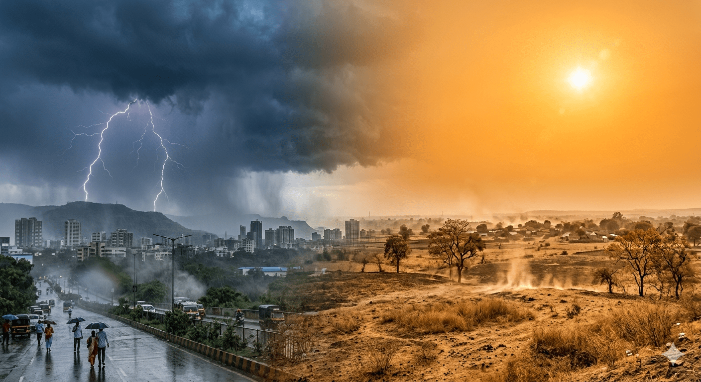 Maharashtra Weather Update: IMD Issues Rain and Thunderstorm Alert for Mumbai & Pune; Heatwave Grips Vidarbha Amid Pre-Monsoon Changes
