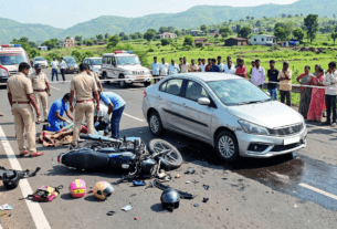 Heartbreaking Accident in Satara: Father and Daughter Killed, Another Girl Critically Injured in Speeding Car-Bike Collision in Patan