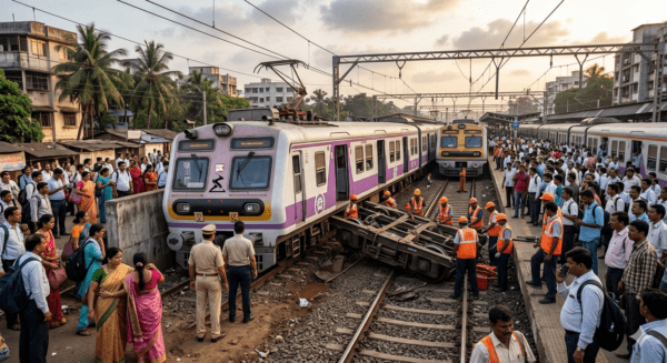Mumbai Local Train Derails Near Dombivli; Central Railway Services Disrupted During Morning Peak Hours