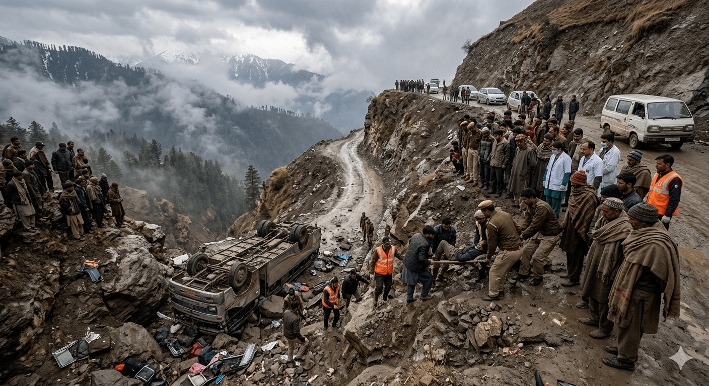 Tragedy in Jammu & Kashmir: 15 Dead, Over 30 Injured as Passenger Bus Plunges into Gorge in Udhampur