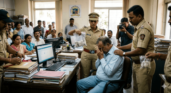 
Massive Anti-Corruption Strike in Thane-Navi Mumbai: Senior Encroachment Officer Caught Red-Handed Taking Bribe