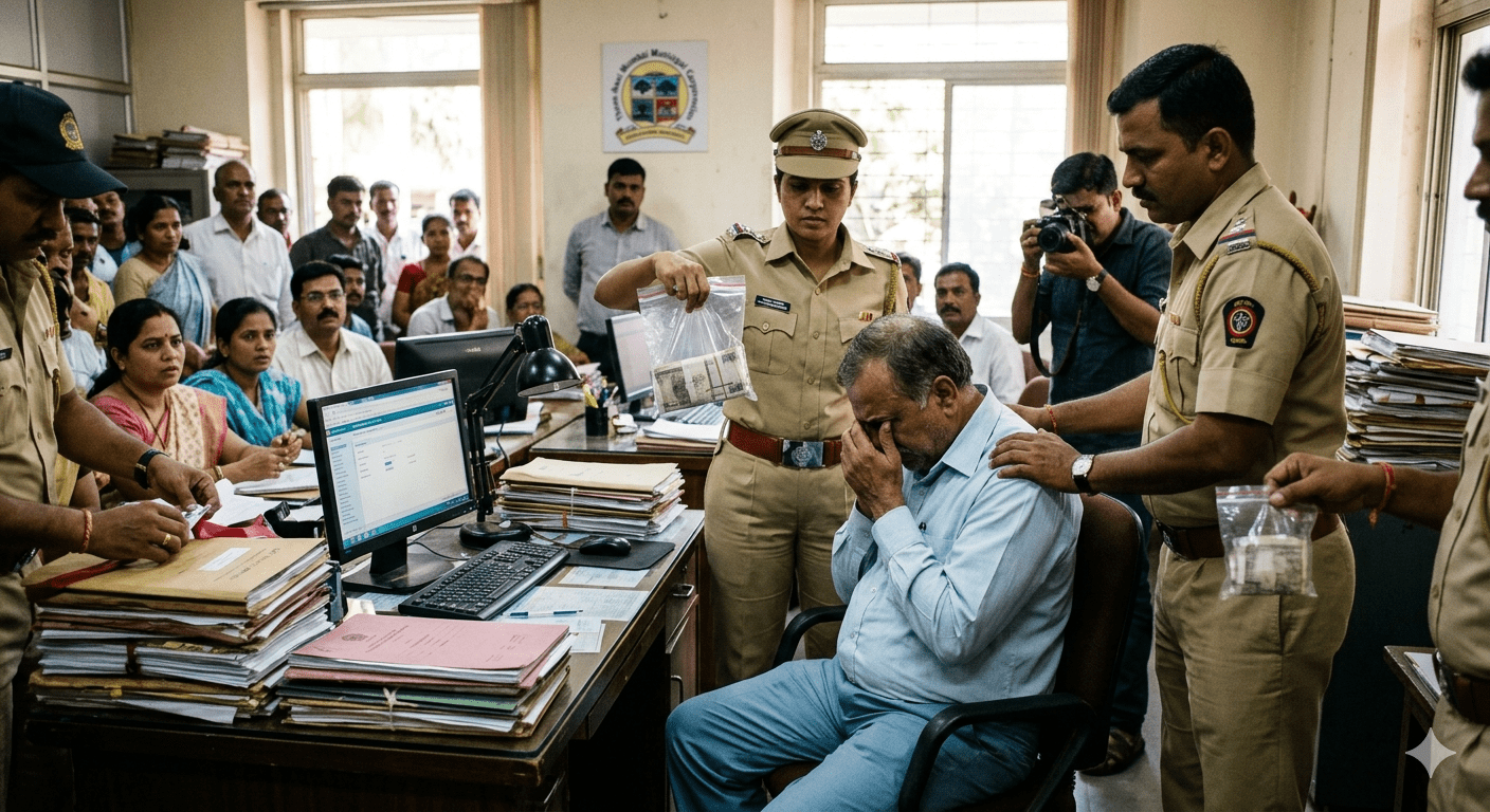 Massive Anti-Corruption Strike in Thane-Navi Mumbai: Senior Encroachment Officer Caught Red-Handed Taking Bribe