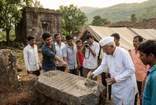 Discovery in Raigad: Rare 14th-Century Inscription Found in Nandgaon Revealing Presence of King Hambirrao