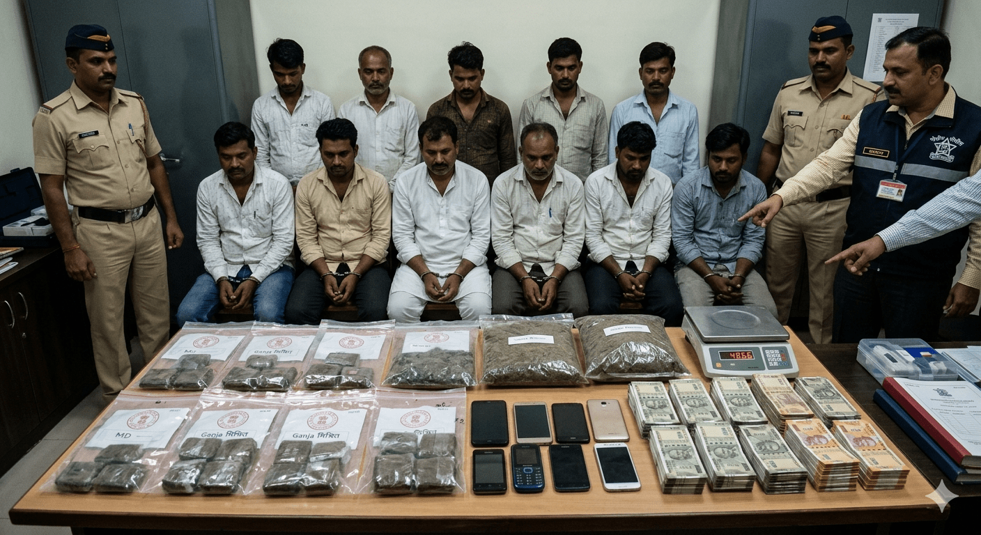 Drug Racket Busted, 11 Arrested and Contraband Worth Rs. 48 Lakh Seized