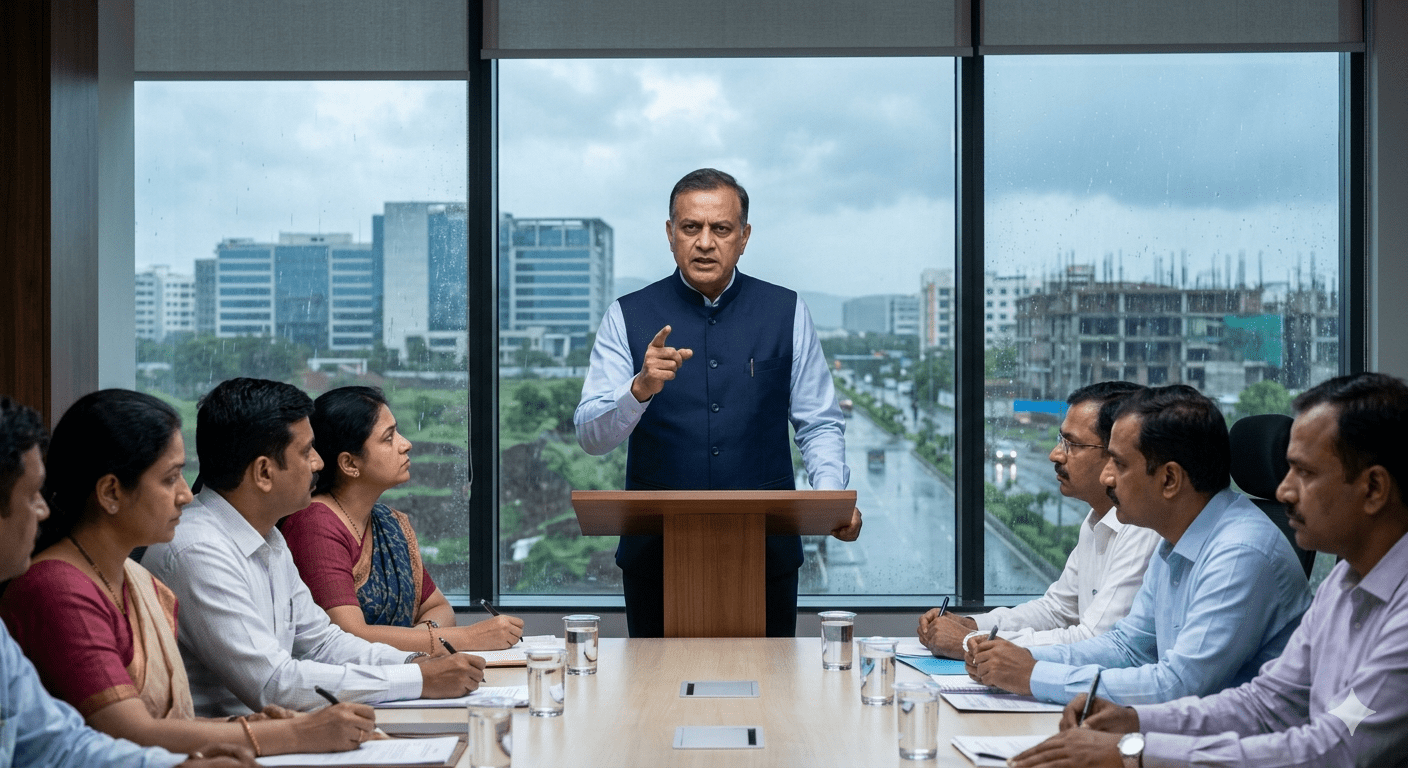 PMRDA Commissioner Warns Officials of Strict Action if Infrastructure Fails Again