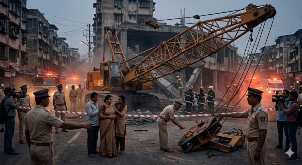 Tragedy in Mumbai: Police Constable Santosh Chavan Dies After Crane Collapses in Mankhurd