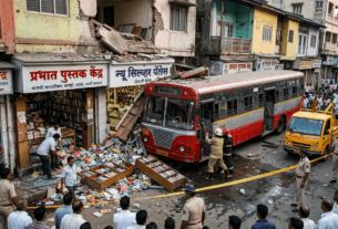 Pune PMPML Bus Crash: Speeding Bus Rams into Shops at Appa Balwant Chowk