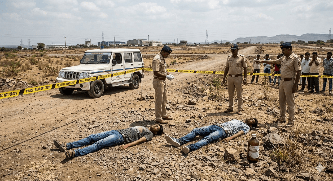 Two Youths Found Dead in Bidkin DMIC Industrial Area; Poison Bottle and Mobiles Recovered