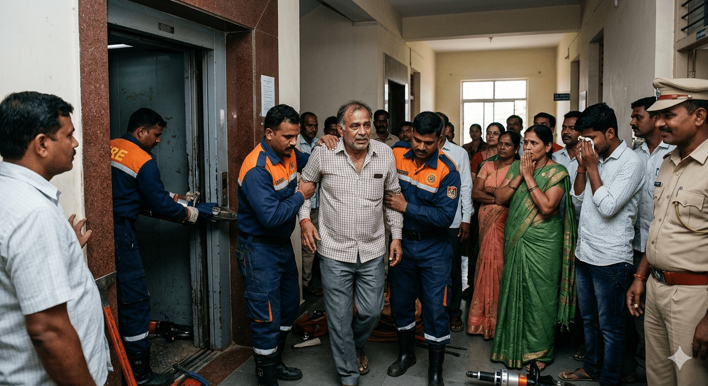 Zilla Parishad Employee Rescued After Being Trapped in Lift for Two Hours