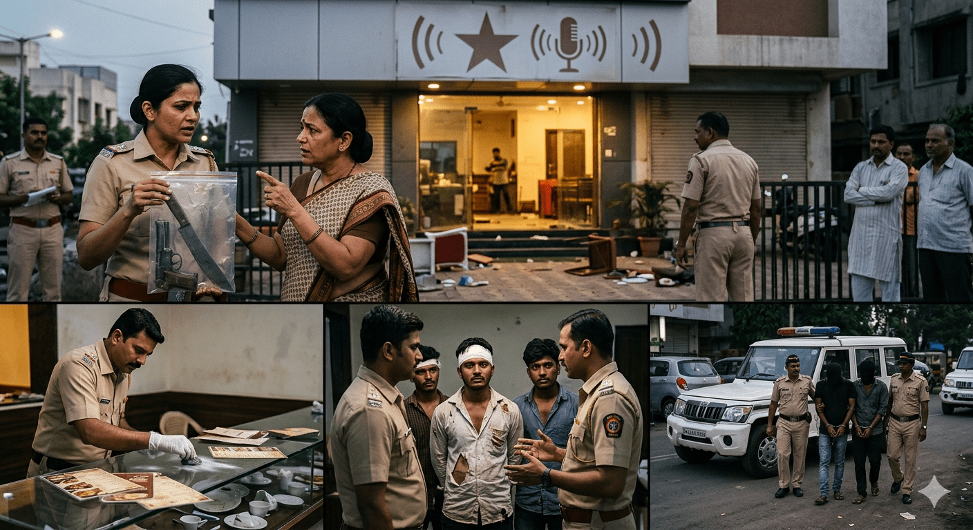 Pune Shocker: Armed Gang Storms Loni Kalbhor Hotel with Pistol and Knife; Case Filed Against Four for Threatening Murder