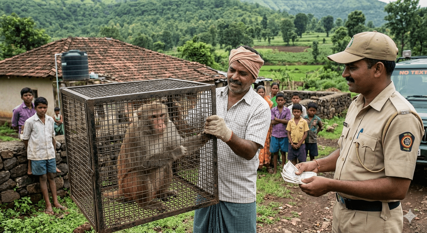 Rs. 600 Reward Announced for Capturing Monkeys to Prevent Human-Wildlife Conflict