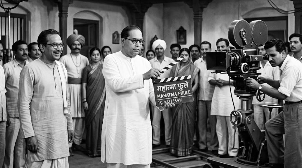 जेव्हा बाबासाहेबांनी ‘महात्मा फुले’ चित्रपटाला क्लॅप दिला ४ जानेवारी १९५४. मुंबईतील प्रसिद्ध फेमस स्टुडिओ. सेटवर गर्दी. कॅमेरा तयार. दिग्दर्शक आचार्य प्रल्हाद केशव अत्रे (पी.के. अत्रे) उत्सुक. आणि तिथे स्वतः डॉ. बाबासाहेब आंबेडकर!