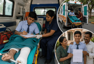 Nashik's Real-Life Hero: Harshal Chaudhary Beats Pain, Scores 77% in SSC Despite Giving Exam from Ambulance