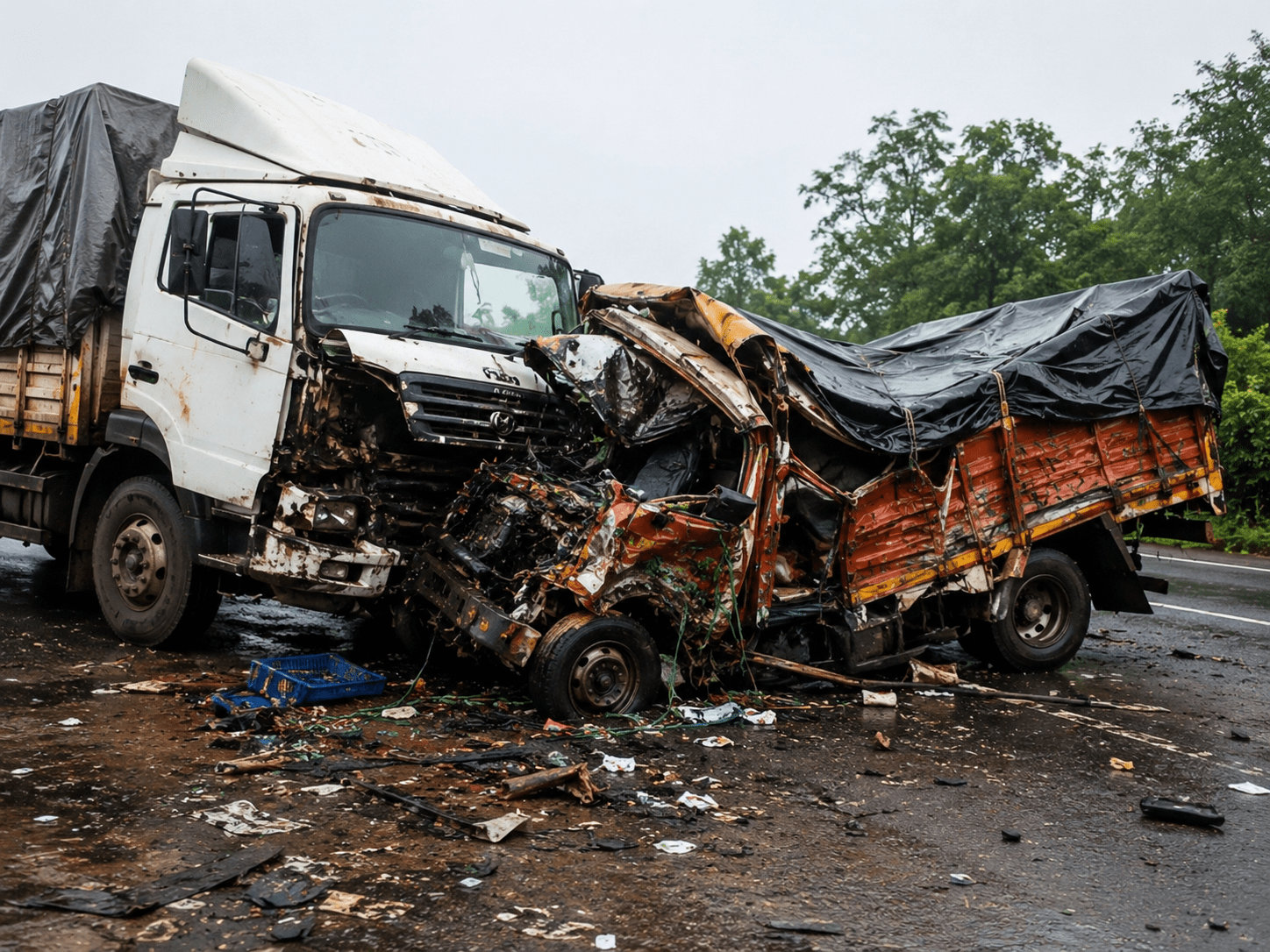 Karnataka Highway Horror: Over-Speeding Truck Rams Devotees' Vehicle, 6 Brutally Killed and 13 Critically Injured