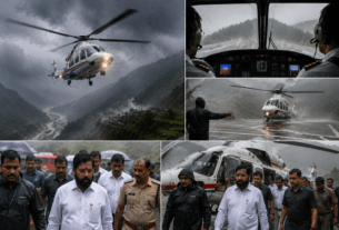 Narrow Escape for CM Eknath Shinde: Helicopter Caught in Sudden Storm!