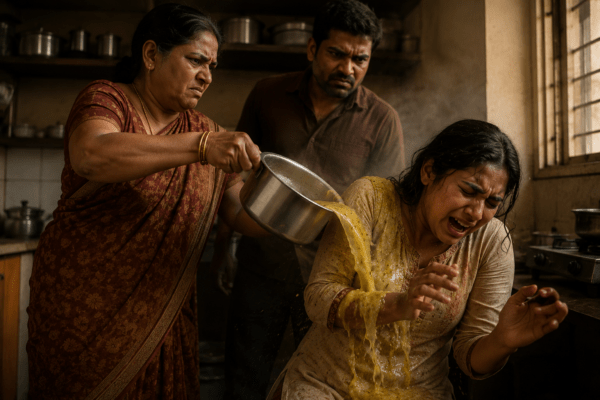 Woman Brutally Assaulted by Husband and Mother-in-law with Boiling 'Kadhi'!
