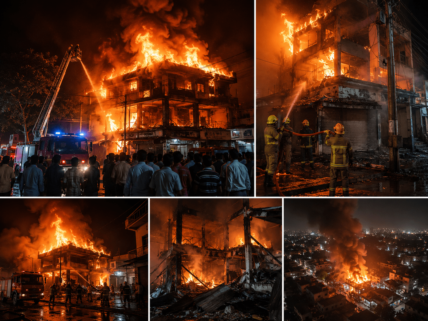 Inferno in Kota! Massive Fire Rages Through Timber Market; 3-Story Building Engulfed.