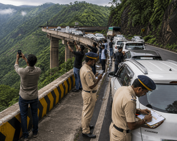 Selfie Craze Turns Costly: Traffic Police Crack Down on Commuters Stopping for Photos at Mumbai-Pune Expressway 'Missing Link'