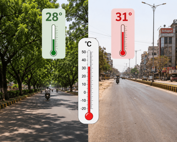 The Shade Solution: Solapur Heat Study Shows Tree-Lined Streets are 3 Degrees Cooler
