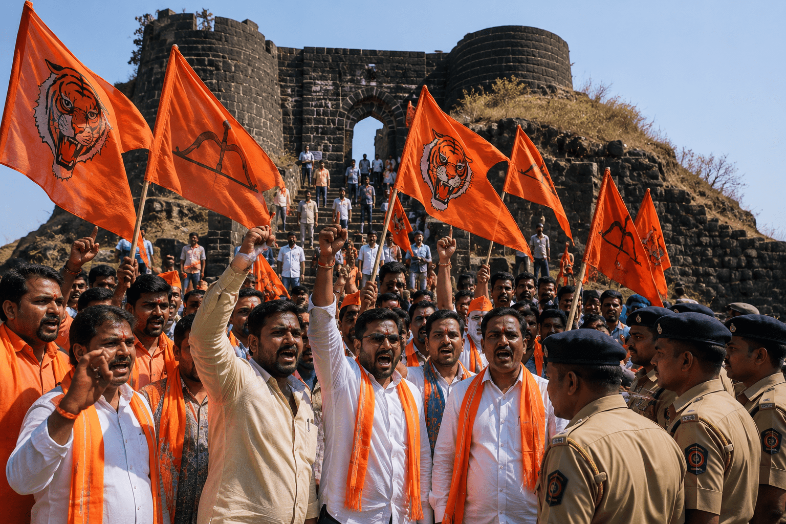BJP and Shiv Sena Protest Against Eid Prayers; High Security Deployed.