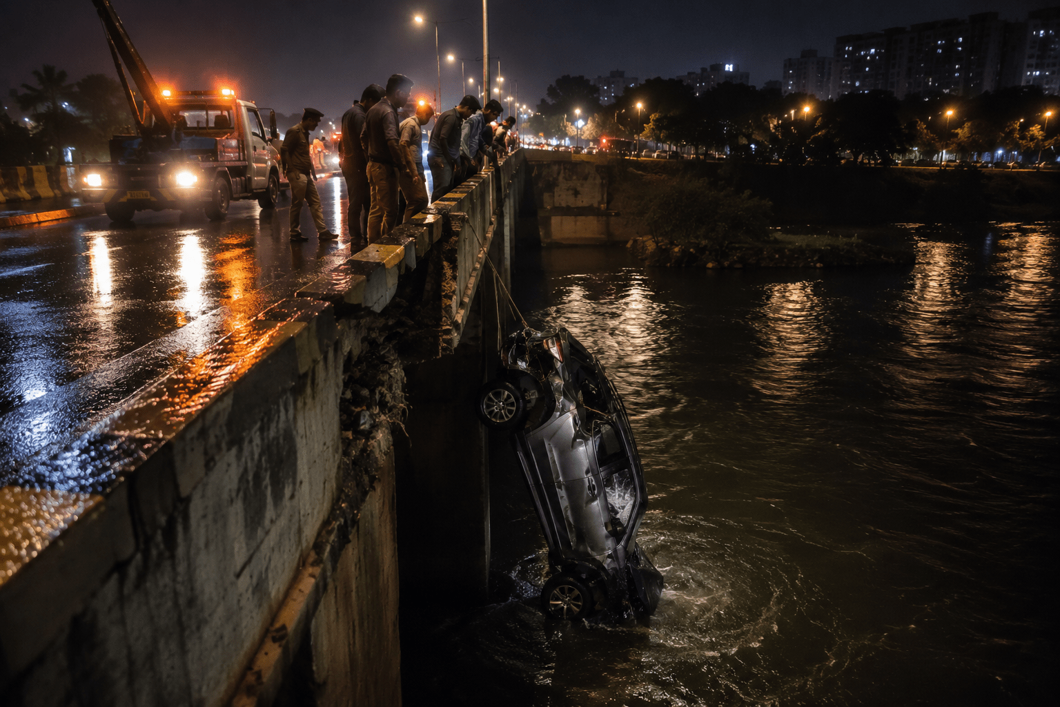 19-Year-Old’s Car Plunges Off Garware Bridge!