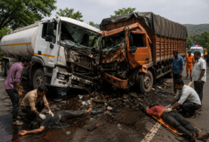 Four Critically Injured in Brutal Tanker-Truck Head-On Collision Near Manmad!