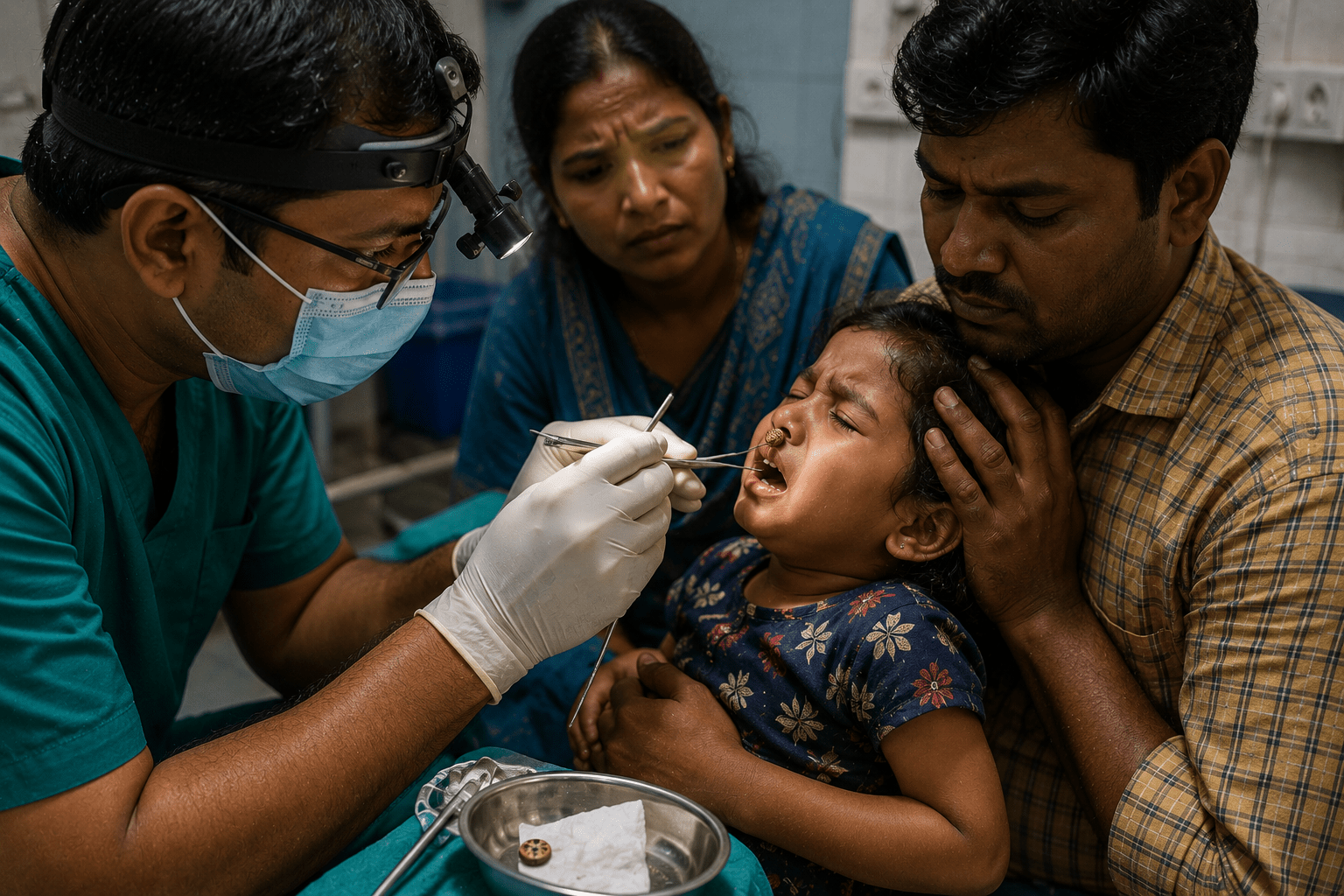 Doctors Successfully Remove Button Stuck in Toddler’s Nose