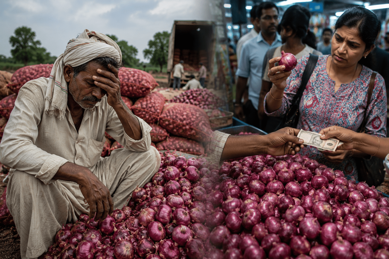 Onion Crisis! Farmers Get Only 50 Paise While Consumers Pay Rs.25