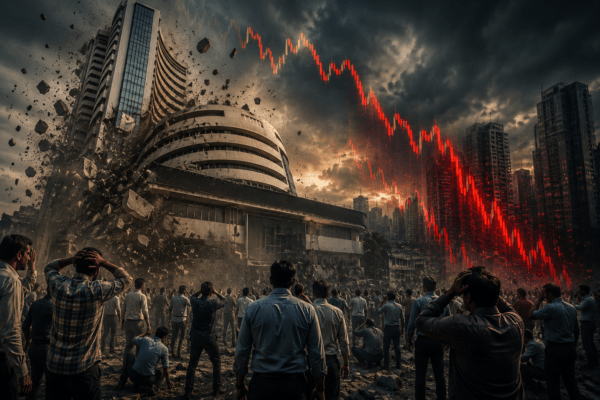 Market Meltdown! Sensex Plunges 1,000 Points as Rs.6 Lakh Crore Evaporates in Minutes