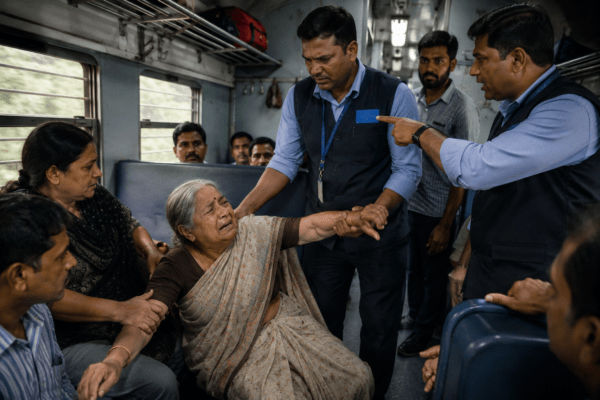 Shocking Inhumanity: Railway Staff Allegedly Harasses 75-Year-Old Woman; Video Sparks Outrage.
