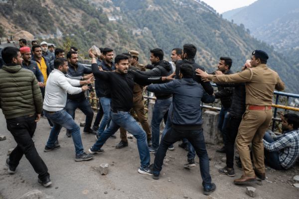 Mumbai Tourist Brutally Attacked and Chased with Stones Near Mussoorie as Police Watch Lip-Locked!  
