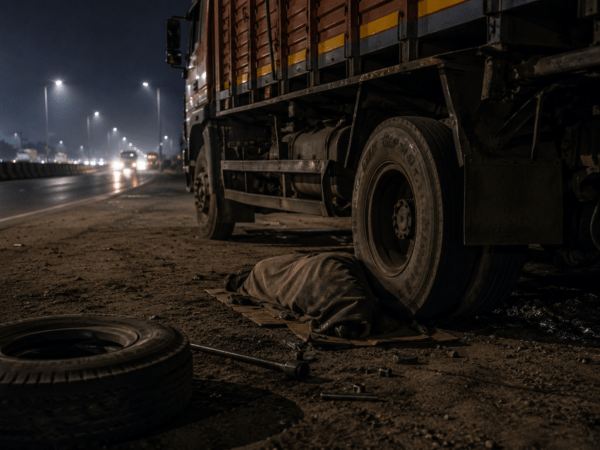 Truck Driver Sleeping Under Vehicle Crushed to Death in Dark as Co-Driver Moves Truck! 
