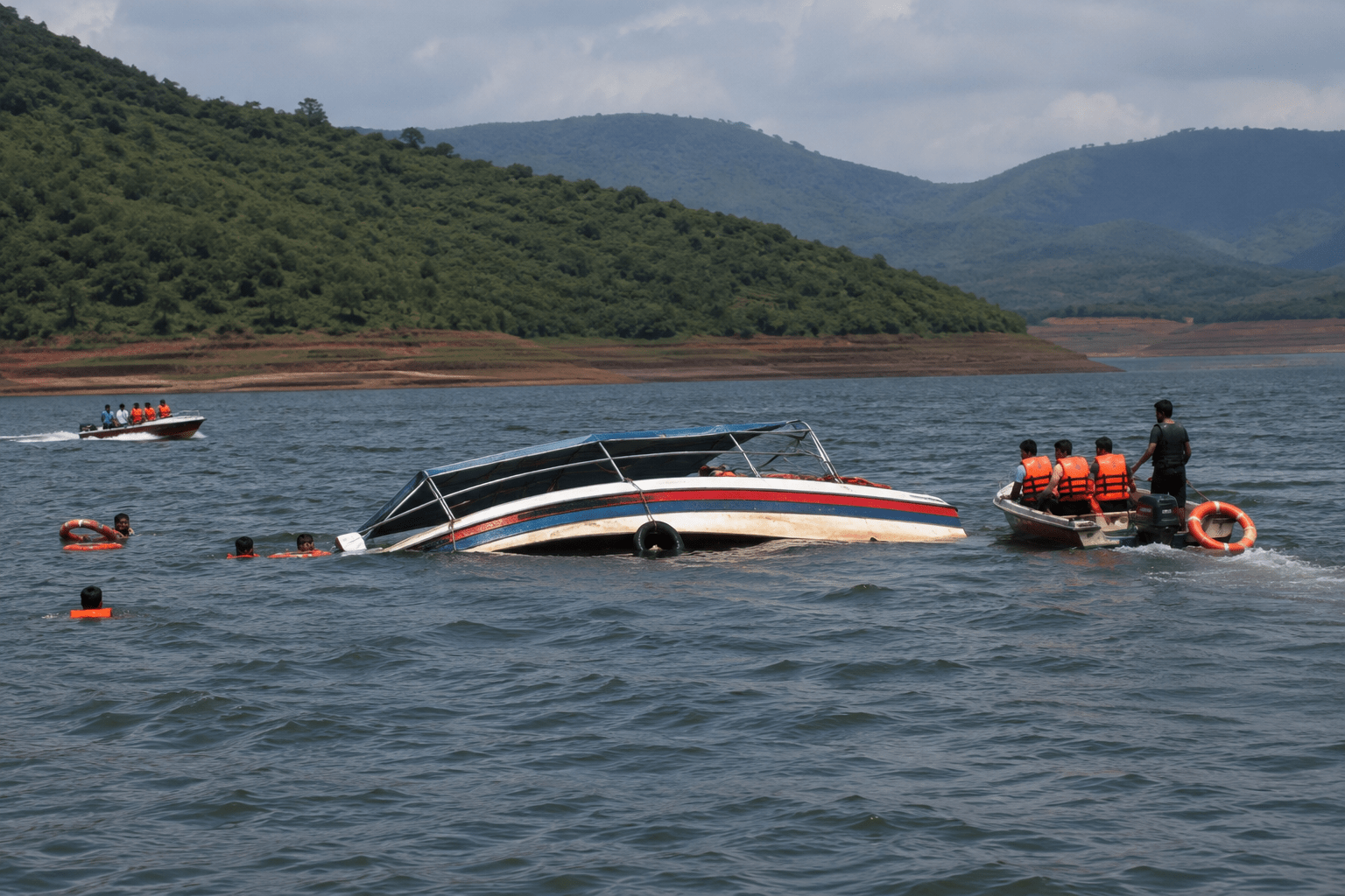 Boat Capsizes in Shivsagar Reservoir, Two Tourists Feared Drowned.