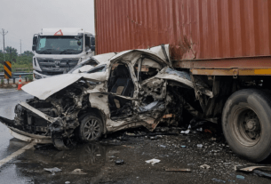 Speeding Car Rams Into Container; Two Women And A Child Killed