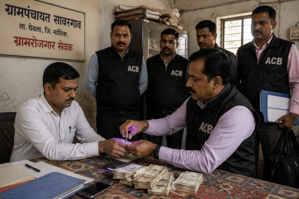 Nashik ACB Strikes: Gram Rozgar Sevak Trapped While Demanding Bribe for 'Gharkul' Housing Approval! 