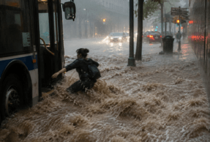 Heart-Stopping Video Captures Woman Being Swept Away by Raging Flash Floods After Stepping Off Bus