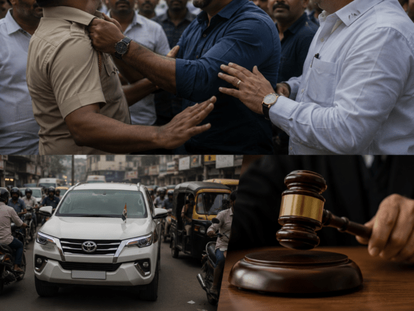 Congress City President's Son Grabs Cop's Collar, Father Blocks Police Vehicle to Avoid Arrest!
