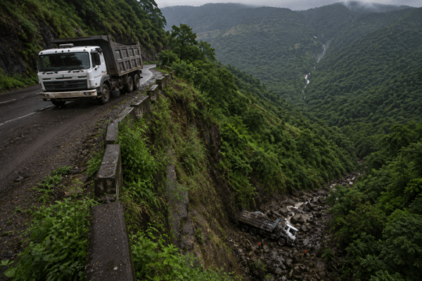 Tragedy in Amboli Ghat: Dumper Parked Overnight, Driver’s Body Found in 1200-Foot Deep Valley!
