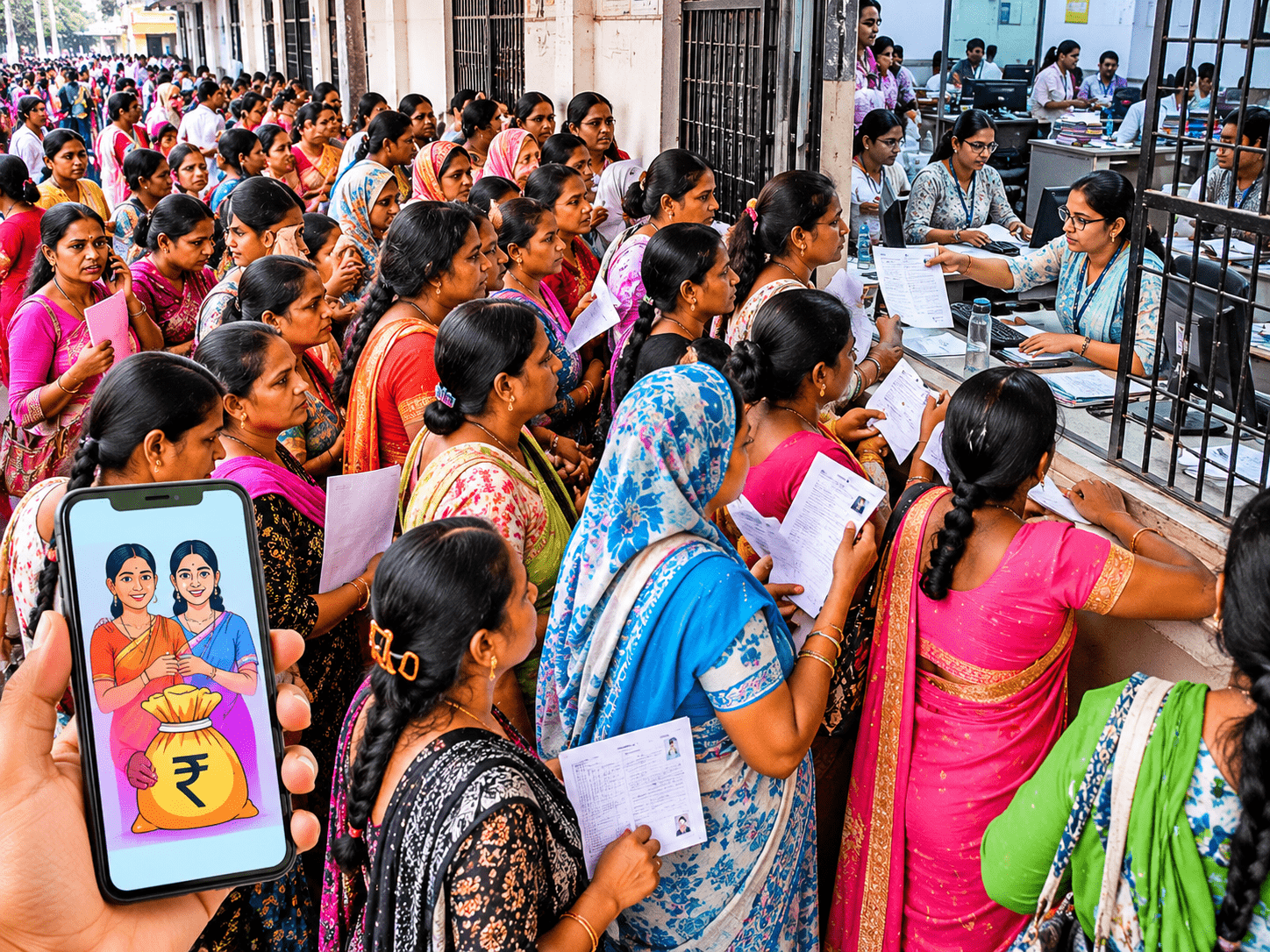 Ladki Bahin Scheme Chaos: Viral Fake Video on eKYC Deadline Extension Triggers Heavy Rush of Women at Govt Offices!