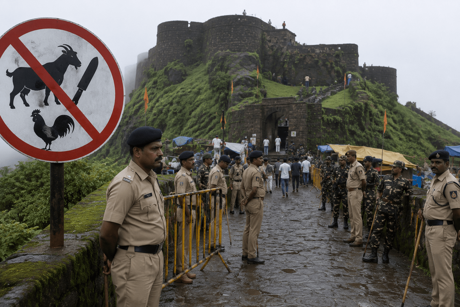 Strict Curbs at Vishalgad Fort: Administration Bans Animal Sacrifice During Urus and Bakri Eid to Protect Heritage!