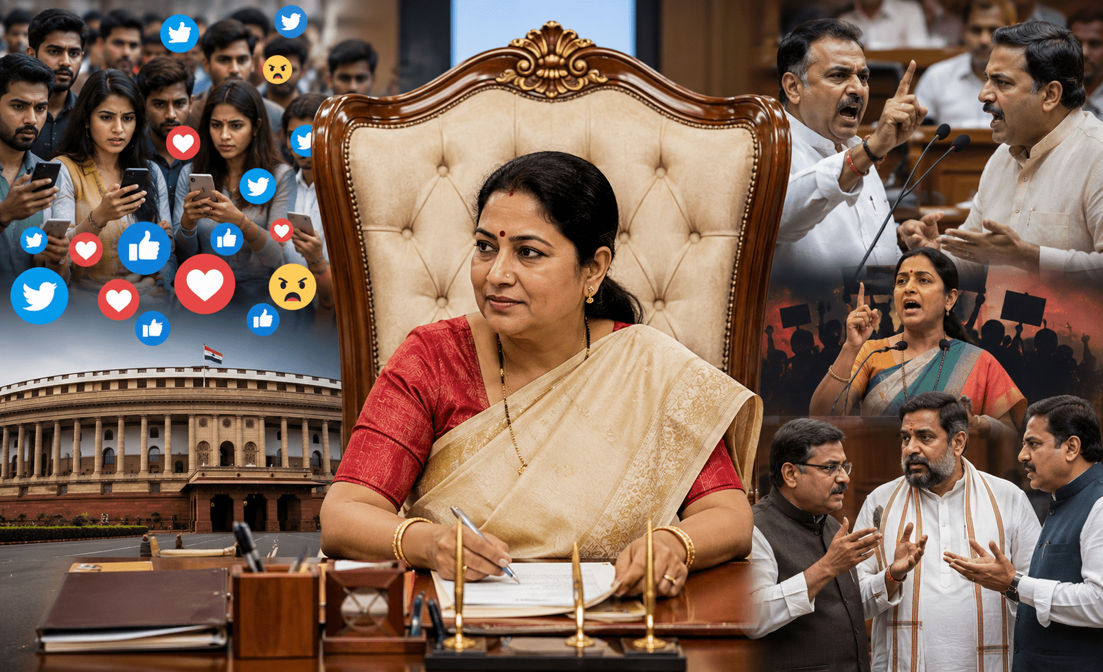 Delhi CM Rekha Gupta's Luxury Chair Controversy: Viral Photo Sparks Debate Over Public Spending.