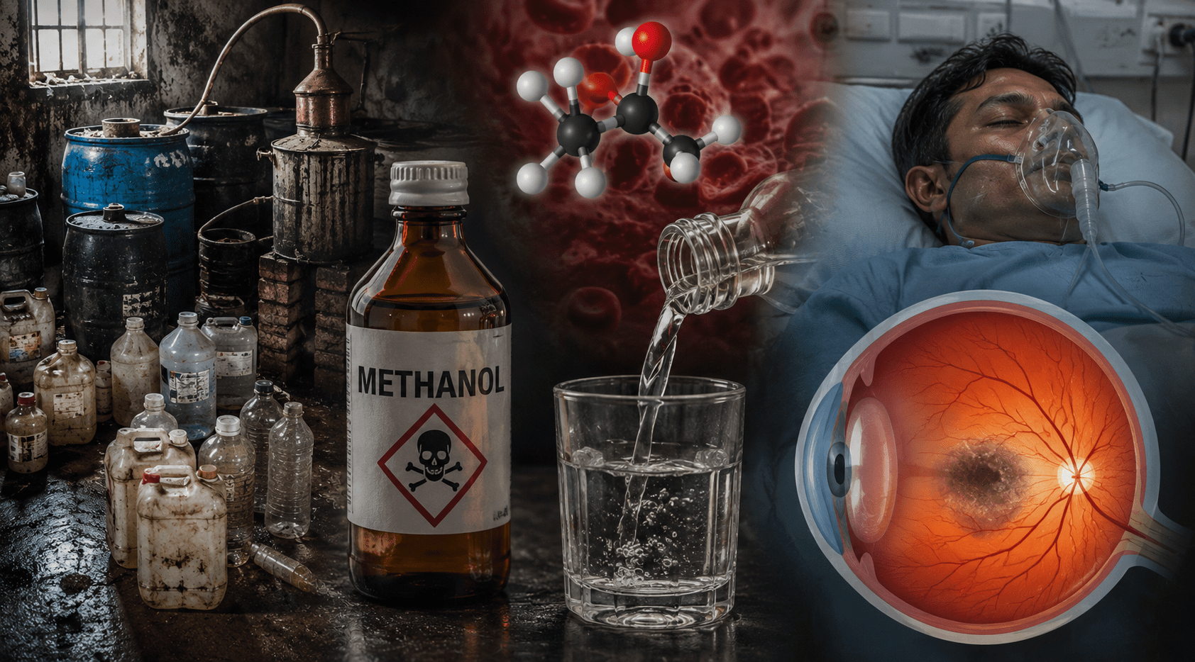 Deadly Brew: How Methanol in Illicit Liquor Triggers Blindness and Fatalities.